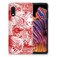 Silicone Back Case Samsung Xcover Pro Angel Skull Rood - thumbnail