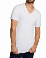 2-pak heren T-shirts V-hals - Velo - Bamboe heren ondershirts korte mouwen - Donkerblauw - Groen - Wit - Zwart