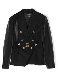 Balmain Kids blazer à boutonnière croisée - Noir