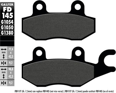 GALFER Brake pad fd145 g1054 organic