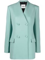 Jil Sander blazer à boutonnière croisée - Bleu