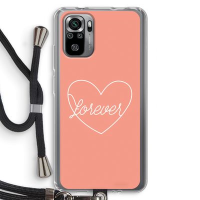 Forever heart: Xiaomi Redmi Note 10S Transparant Hoesje met koord