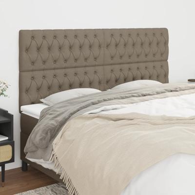 Hoofdborden 4 st 90x7x78/88 cm stof taupe