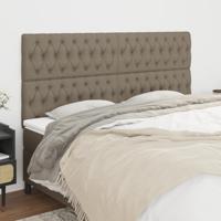 Hoofdborden 4 st 90x7x78/88 cm stof taupe