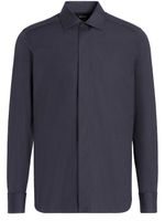 Zegna Trofeo silk shirt - Bleu - thumbnail