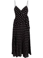 Alessandra Rich robe mi-longue à pois - Noir