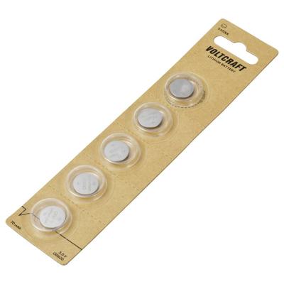 VOLTCRAFT CR1620 Knoopcel 3 V 70 mAh Lithium VC-16107960 5 stuk(s) VOLTCRAFT CR1620 Knoopcel 3 V 70 mAh Lithium VC-16107960 5 stuk(s)