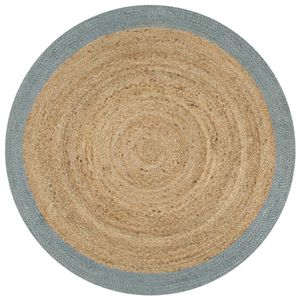 VidaXL Vloerkleed handgemaakt met olijfgroene rand 150 cm jute