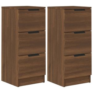 The Living Store Dressoir - The Living Store - Bijzetkast - 30x30x70 cm - Bruineiken