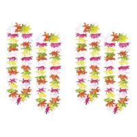 Bloemenslinger/Hawaii krans - 12x - gekleurd - 50 cm - plastic - Hawaii thema feestje