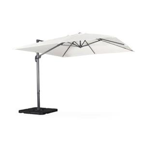 sweeek - Vierkante offset parasol 3x3m + set van 4 verzwaarde tegels