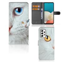 Samsung Galaxy A53 | Telefoonhoesje | Met pasjeshouder | Witte Kat