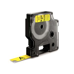 DYMO D1 -Standard Labels - Black on Yellow - 12mm x 7m