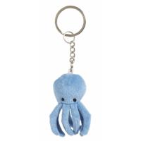 Nature Planet Pluche Octopus/Inktvis knuffel sleutelhanger - 8x - 6 cm - Speelgoed dieren