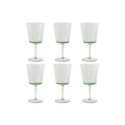 Set van bekers Home ESPRIT Groen Kristal 285 ml 8,4 x 8,4 x 16,4 cm (6 Stuks)