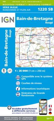 Wandelkaart - Topografische kaart 1220 SB - Serie Bleue Bain-de-Bretagne - Rougé | IGN - Institut Géographique National