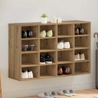 Schoenenkast artisanaal eikenkleurig 103x30x51 cm Bewerkt hout