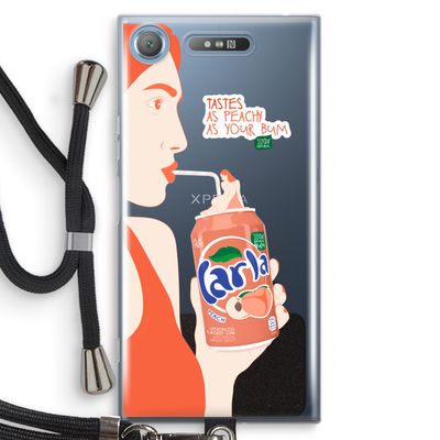 Peach please!: Sony Xperia XZ1 Transparant Hoesje met koord