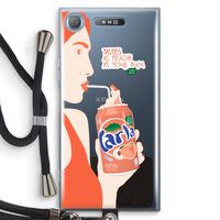 Peach please!: Sony Xperia XZ1 Transparant Hoesje met koord