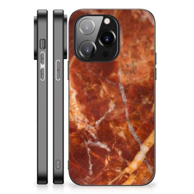 iPhone 14 Pro Marmeren Print Telefoonhoesje Marmer Bruin