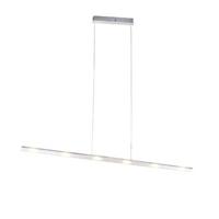 QAZQA Design hanglamp staal met touch-dimmer incl. LED - Platina - thumbnail