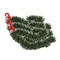 3x stuks kerstboom folie slingers/lametta guirlandes van 180 x 12 cm in de kleur glitter groen