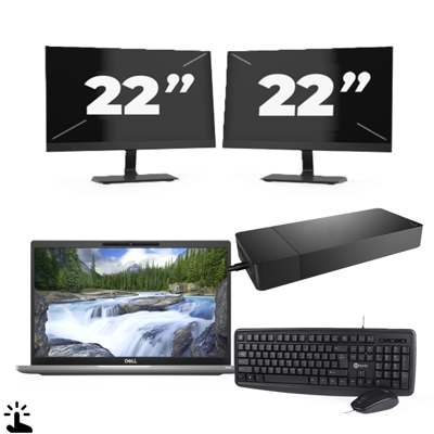 Dell Latitude 7320 - Intel Core i7-11e Generatie - 13 inch - Touch - 16GB RAM - 256GB SSD - Windows 11 Home + 2x 22 inch Monitor