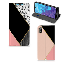 Huawei Y5 (2019) Stand Case Zwart Roze Vormen - thumbnail