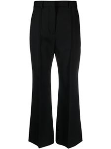 Lanvin pantalon court en laine à coupe évasée - Noir