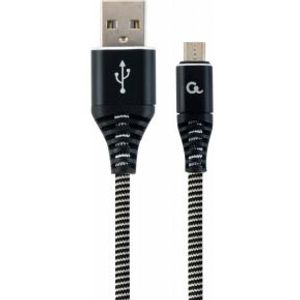 Gembird CC-USB2B-AMMBM-1M-BW USB-kabel 2.0 Micro-USB B USB A Zwart, Wit