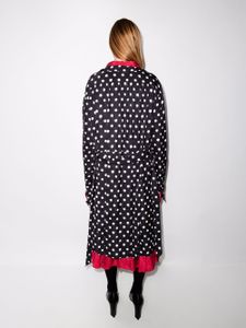 Balenciaga robe ceinturée réversible à pois - Noir