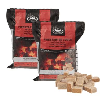Fancy Flames Aanmaakblokjes - 144x stuks - lange brandduur - vuurstarter