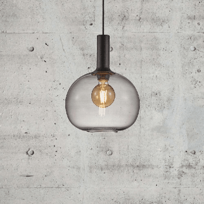 Hanglamp glas Nordlux &apos;Alton 25&apos; zwart smoke E27 fitting 250mm