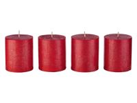 LIVARNO home Set van 4 kaarsen (Rood)