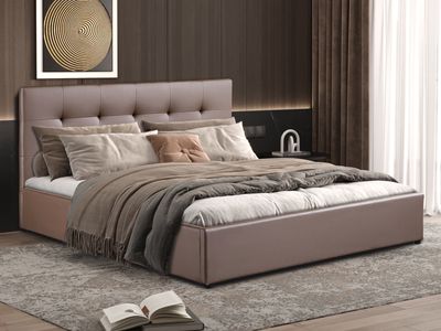 Bed met opbergruimte PORTOMANO 160x200 cm taupe