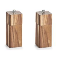 2x Luxe peper/zout molens acacia hout 13 cm