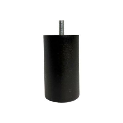 Meubelpoot zwart rond Ø 6 cm en hoogte 12 cm van hout (M8)