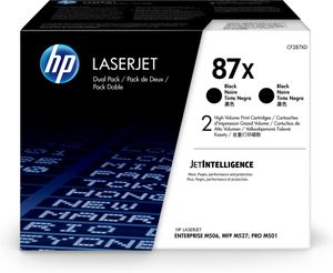 HP 87X originele high-capacity zwarte LaserJet tonercartridges, 2-pack