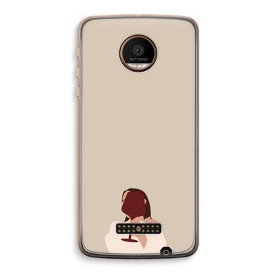 I drink wine: Motorola Moto Z Force Transparant Hoesje