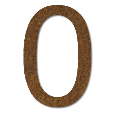 LIROdesign Cortenstaal huisnummer 0 - 30 cm - per stuk LIROdesign Cortenstaal huisnummer 0 - 30 cm - per stuk