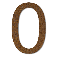 LIROdesign Cortenstaal huisnummer 0 - 30 cm - per stuk