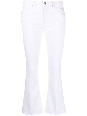 DONDUP jean évasé à patch logo - Blanc