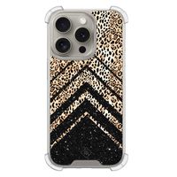 iPhone 15 Pro shockproof hoesje - Chevron luipaard