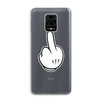 Middle finger black: Xiaomi Redmi Note 9 Pro Transparant Hoesje