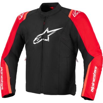 ALPINESTARS T-SPS V2 Waterproof Jacket, Textiel motorjas heren, Zwart-Rood-Rood Fluo
