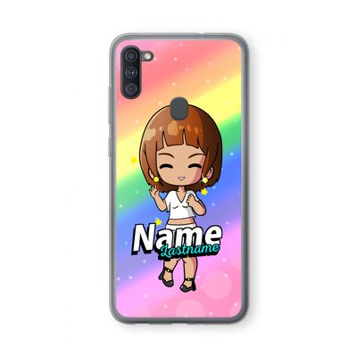 Chibi Maker vrouw: Samsung Galaxy A11 Transparant Hoesje