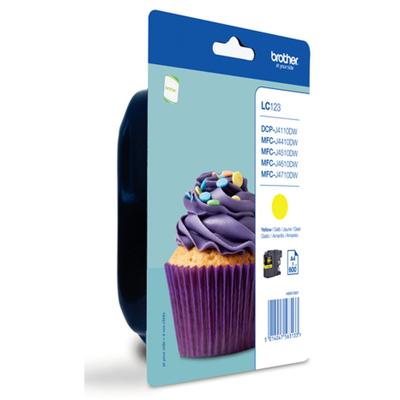 Originele inktcartridge Brother LC-123YBP Geel