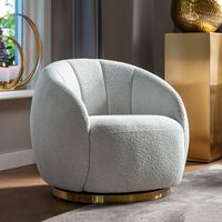 Richmond Draaifauteuil Jago Bouclé - Wit - thumbnail