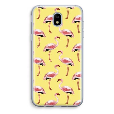 Flamingo's geel: Samsung Galaxy J5 (2017) Transparant Hoesje