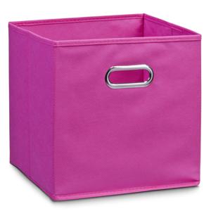 Opbergmand/kastmand - Set van 5x stuks - roze - 28 x 28 cm - polyester - speelgoedmand